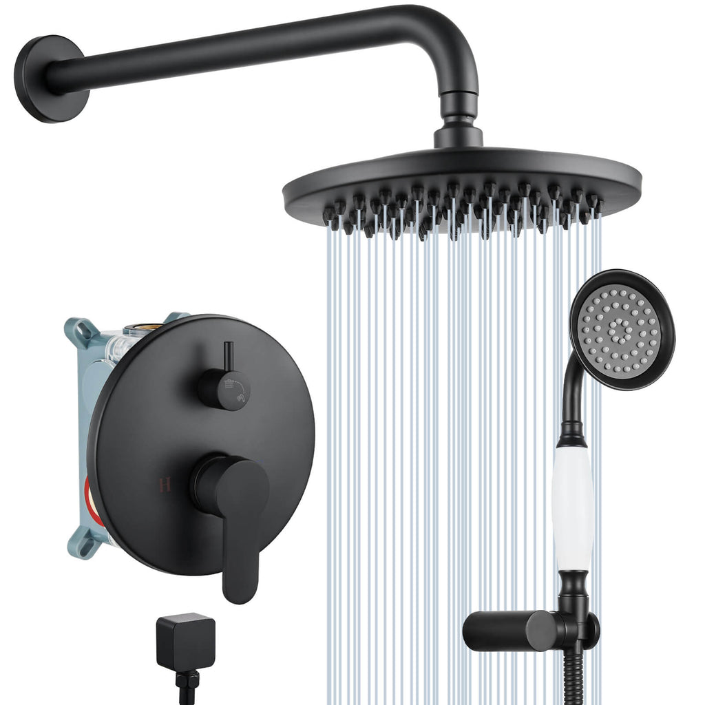 Juno Hydro Power 16 Round Matte Black LED Rainfall Shower Head