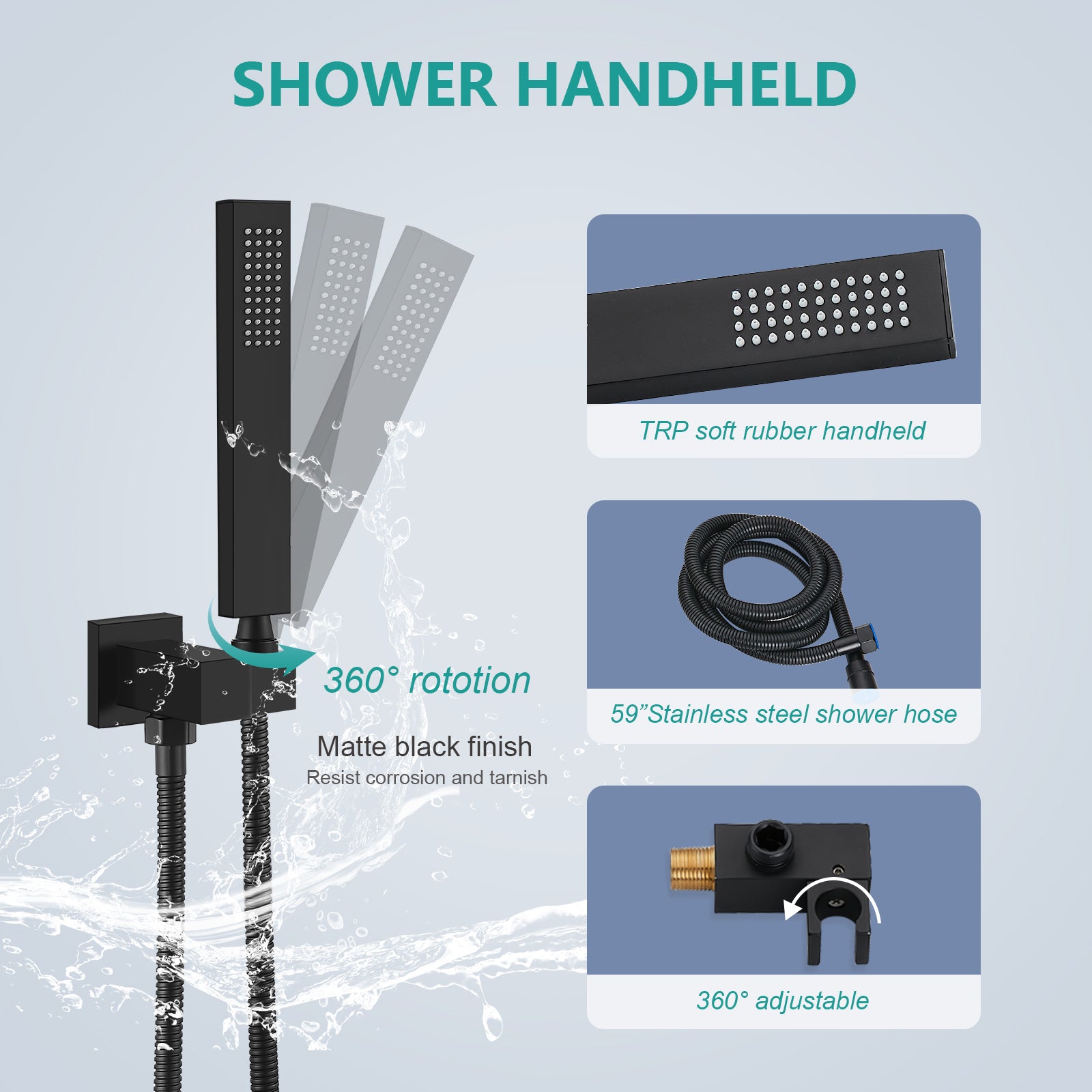 Wall Mount Tub Filler with Handheld Sprayer Waterfall Bathtub Faucet w Wall Mount Tub Filler with Handheld Sprayer Waterfall Bathtub Faucet w