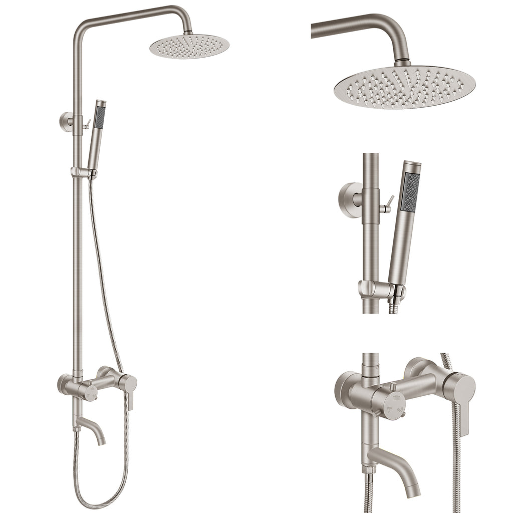 Stainless Steel Shower Faucet Bathroom Shower Combo Set with Handheld Spray